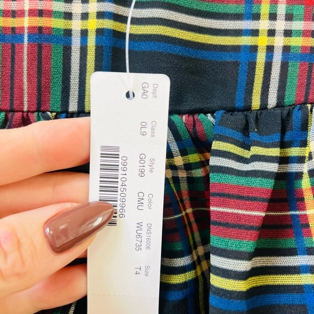 NWT Stunning J.crew Plaid Ruffle Women's size 4 Blouse
